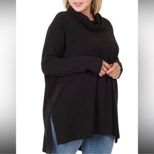 ZENANA
Oversized Long Sleeve Cowl Neck Hi-Low Top